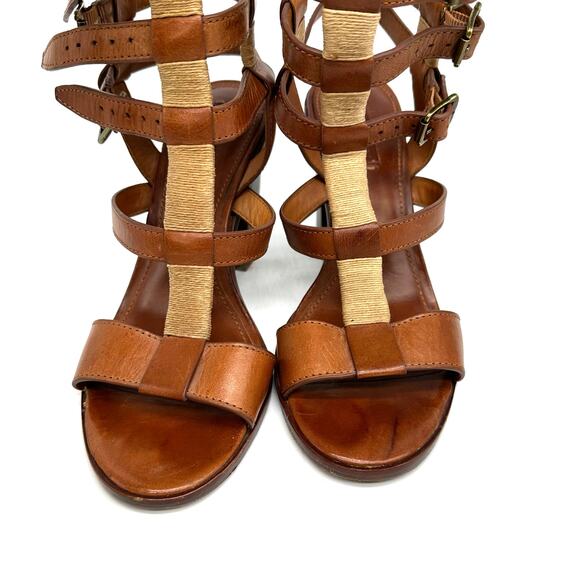 Frye Suzie Gladiator Leather Sandal Heels Cognac Brown
Womens Size 8 Strappy - Picture 5 of 14